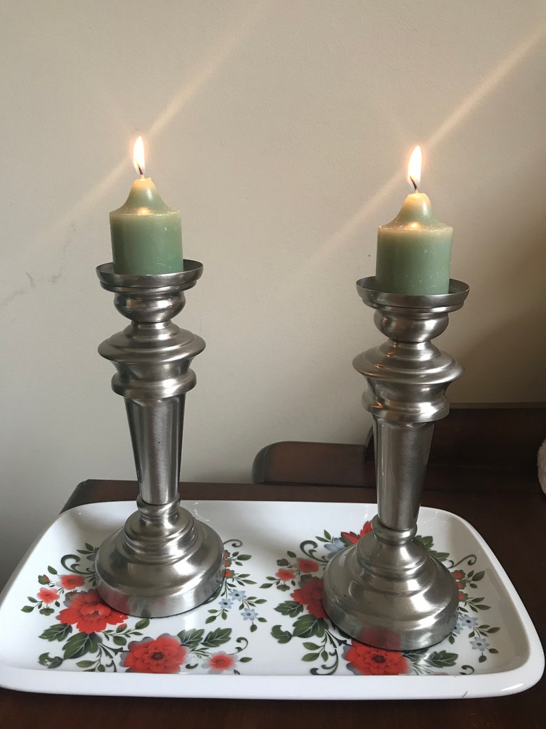 Set of 2 STAINLESS Steel CANDLES STICKHOLDERS made in China Etsy.de