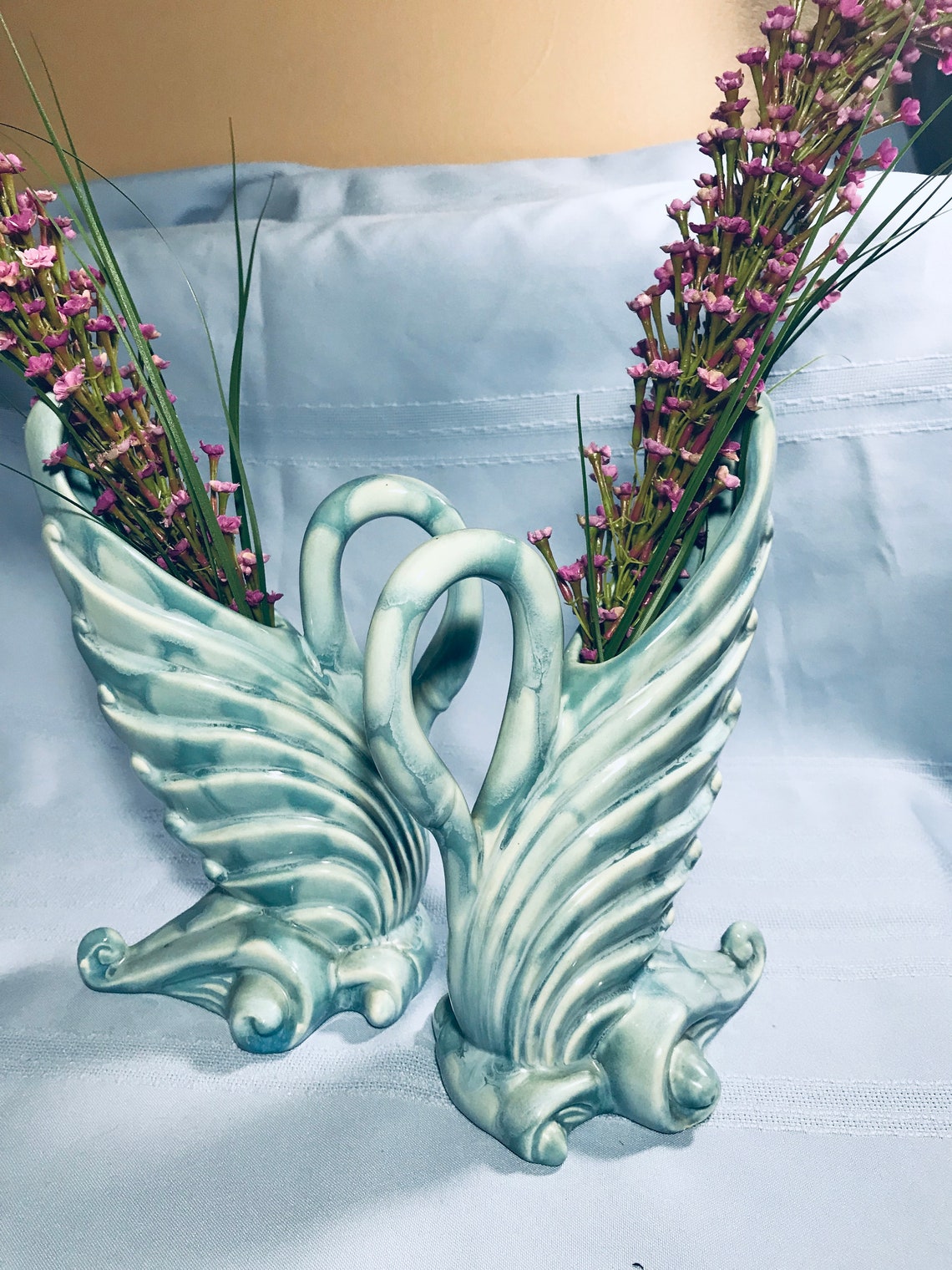 Vintage Blue ROYAL HAEGER SWAN Vase No. R285 From the Etsy