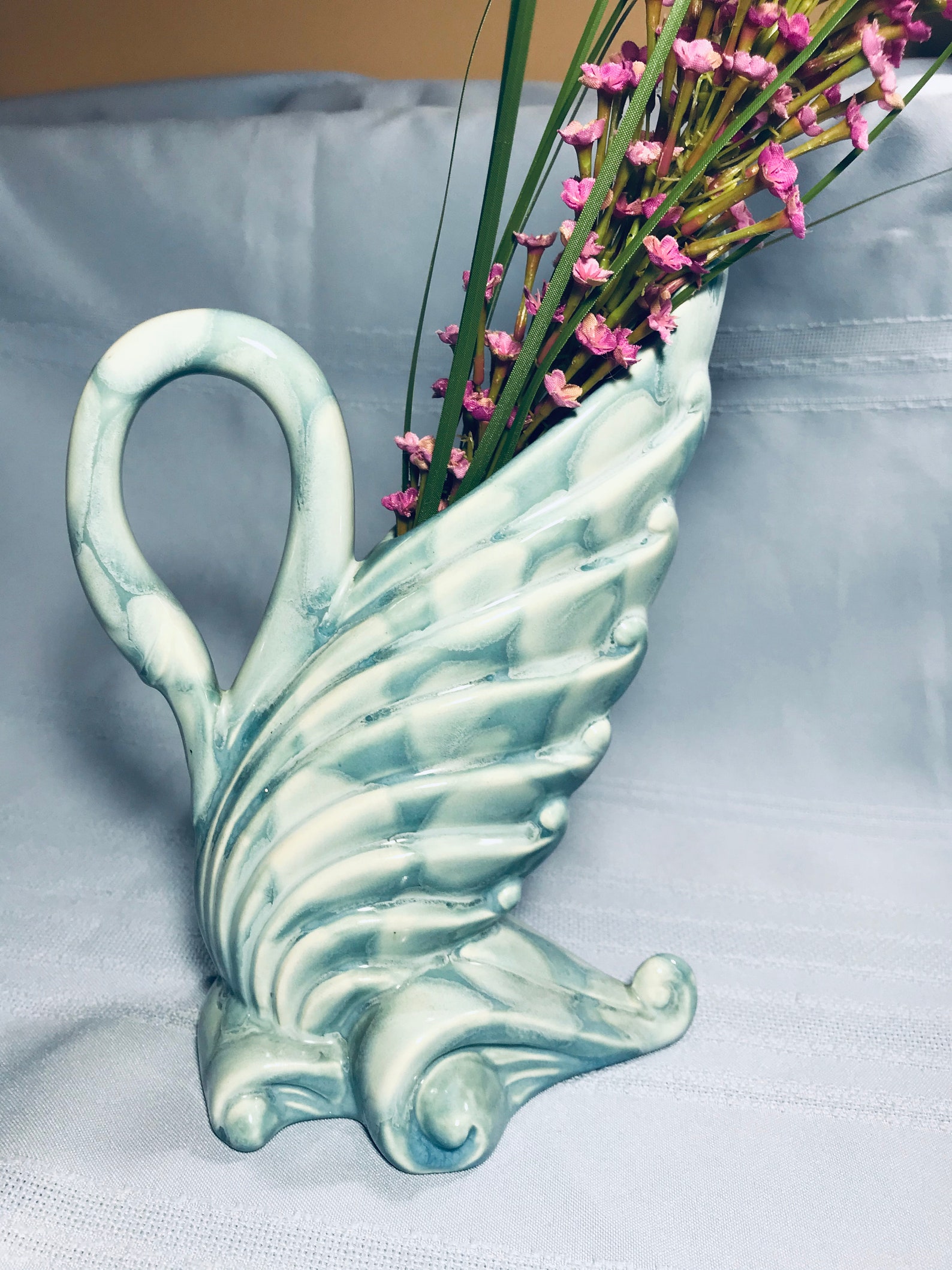 Vintage Blue ROYAL HAEGER SWAN Vase No. R285 from the Etsy