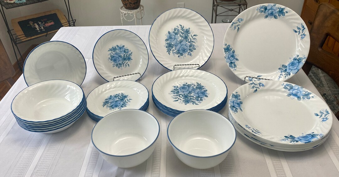 Rare Beautiful CORELLE Corning BLUE VELVET Roses Variety of Etsy