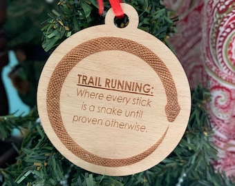Snake Trail Running Wood Ornament