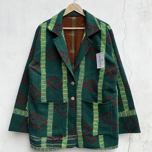 vintage fabric kantha blazer,Handmade coat, embroidered and patchwork jacket
