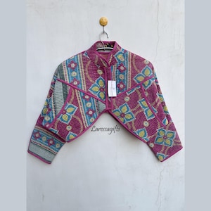 Handmade Vintage Kantha Jacket: Designer Boho Quilted Coat