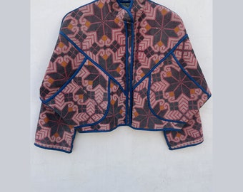 Exclusive Collection: Handmade Vintage Kantha Jacket - Designer Boho Hippie Women's Coat ,quilted patchwork kantha jacket