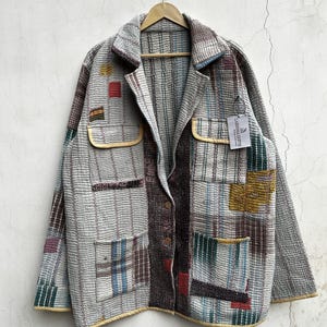 vintage fabric kantha blazer,Handmade coat, embroidered and patchwork jacket