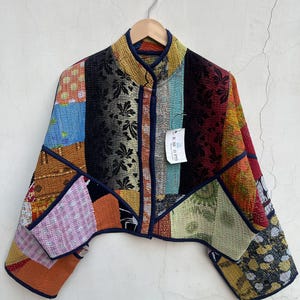 Etsy Pick Vintage Kantha Jacket, Hand Embroidered Patchwork Coat