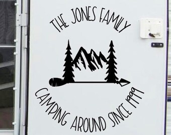 Camping decal/Camper vinyl decal/camper personalized vinyl decal/vinyl camping stencil/camping decal/RV sticker/camper decal