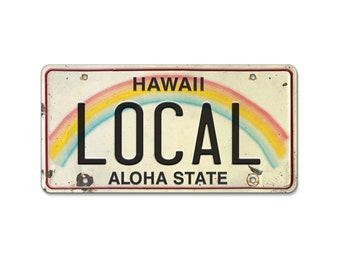 Pacifica Island Art 6 x 12in Vintage Hawaiian Embossed License Plate Live Pono 