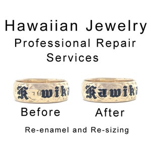 Professional Hawaiian Jewelry Repair Service Re-Sizing and Re-Enameling Rings, Bracelets, and Pendants