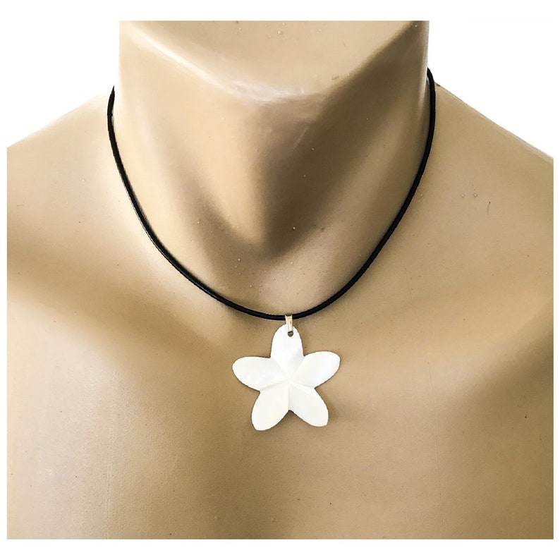 Hawaiian Jewelry Handmade White Shell Plumeria Flower Necklace Etsy UK