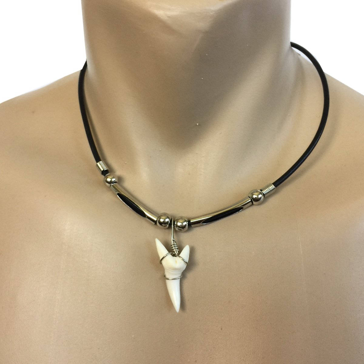 Hawaii surf board pendant shark tooth necklace genuine natural gift men collect 