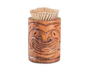 Hawaiian Kamani Wood Hawaii Tiki Toothpick Holder from Maui, Hawaii