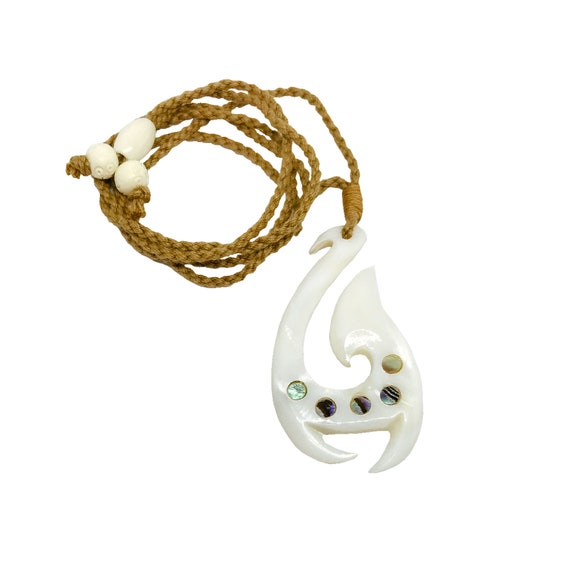 Buy Hawaiian Jewelry Genuine Inlaid Abalone Paua Shell Hand Carved Fish  Hook Necklace From Maui, Hawaii Online in India 