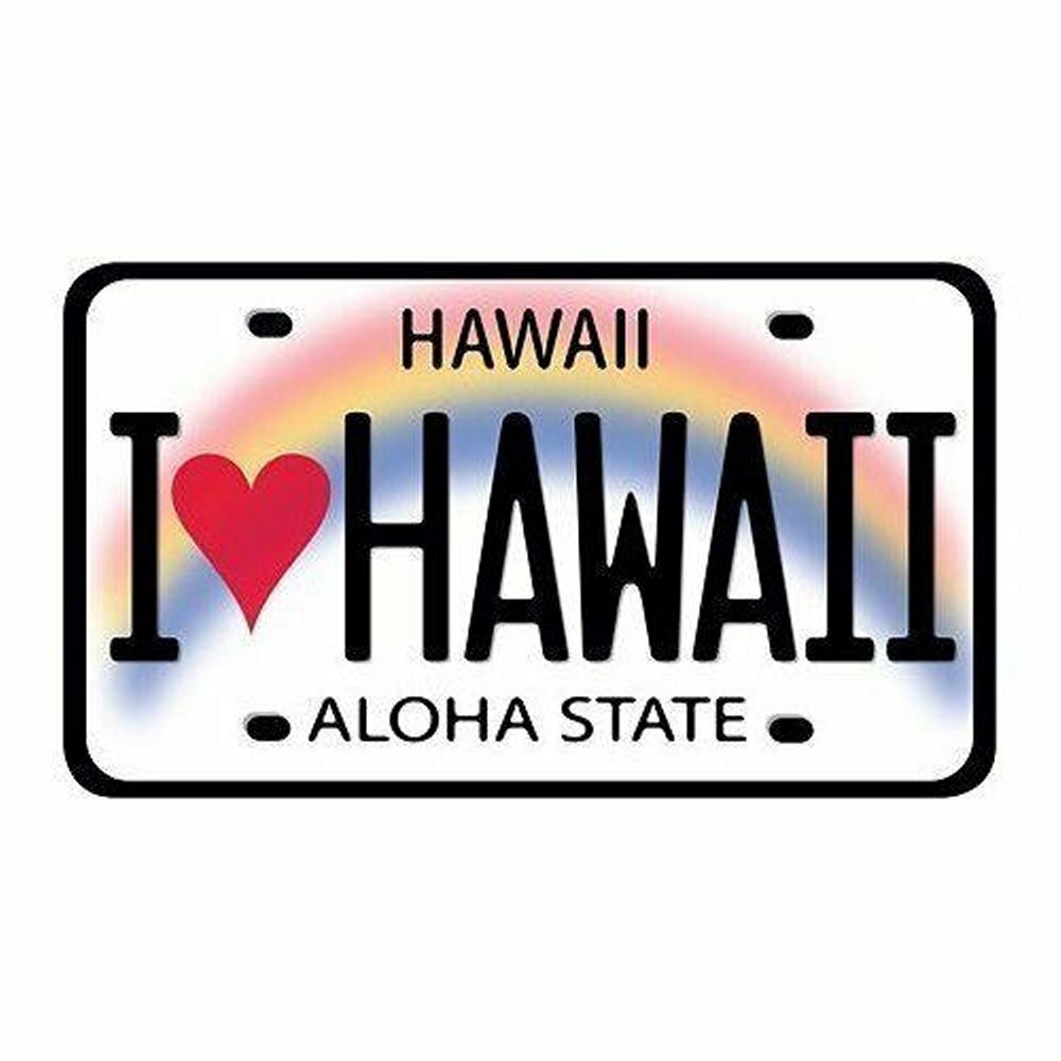 I Love Hawaii License Plate Car Decal Bumper Sticker from Maui, Hawaii