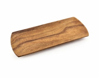 Hawaiian Handmade 12" x 5" Acacia Wood Rectangle Serving Tray from Maui, Hawaii