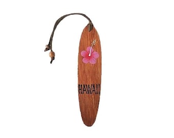 Hawaiian Hand Painted Koa Wood Hibiscus Flower Bookmark From from Maui, Hawaii