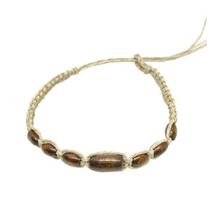 Hawaii Hemp Handmade Bracelet or Anklet with Hawaiian Koa Wood Beads