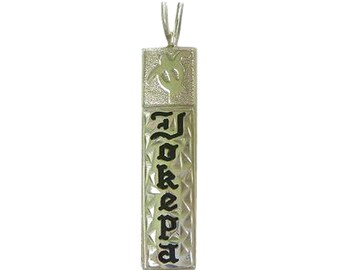 Hawaiian Heirloom Jewelry Custom Sterling Silver Vertical Honu Turtle Pendant with Your Name