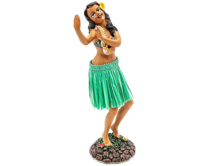 Hawaiian Leilani Hula Girl Dance Pose Dashboard Doll From Maui, Hawaii