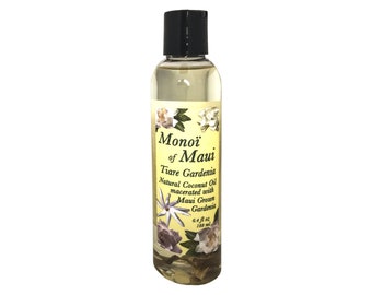 Monoi of Maui Tiare Gardenia Natural Coconut Oil for Skin, Hair, Tanning, & Massage from Maui, Hawaii