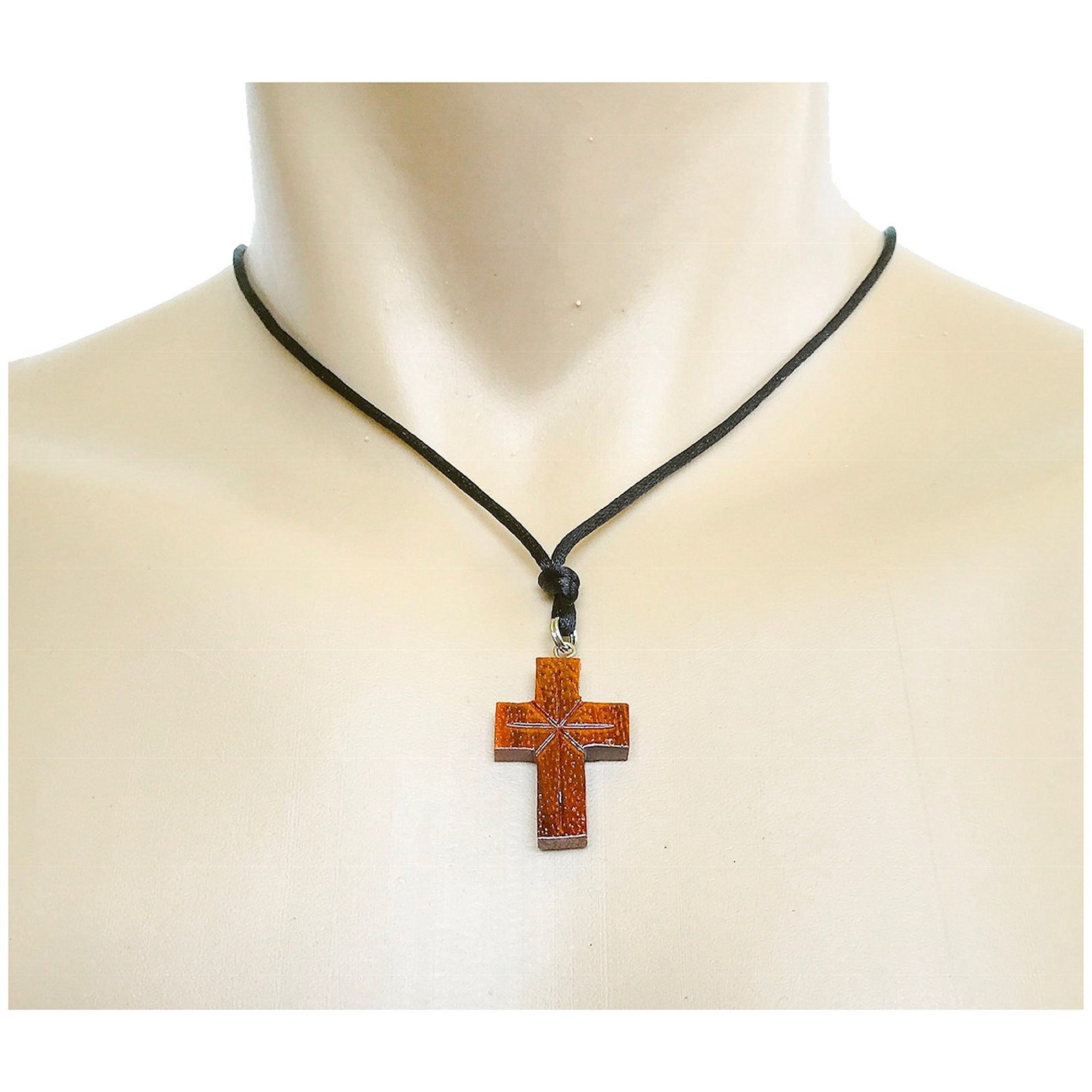 Hawaiian Jewelry Handmade Large Koa Wood Carved Cross Pendant Etsy
