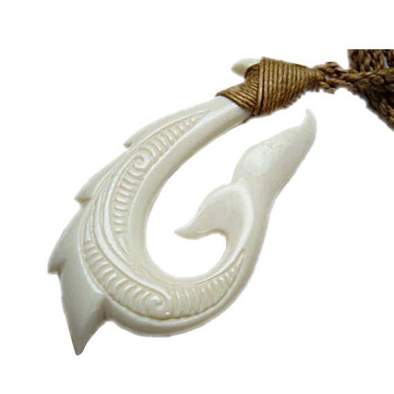 Hawaiian Jewelry Makau Bone Fish Hook Whale S Tail Etsy