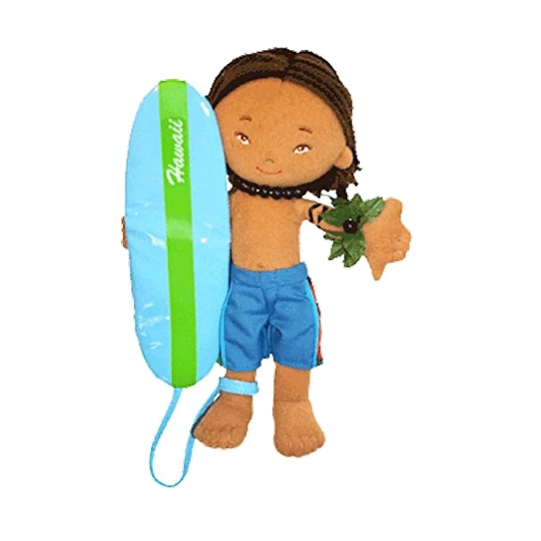 Island Friends 8.5 inch Hawaiian Surfer Boy Doll Keanu from Maui, Hawaii