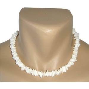 Hawaiian Jewelry Handmade White Chip Shell Choker Necklace from Maui, Hawaii