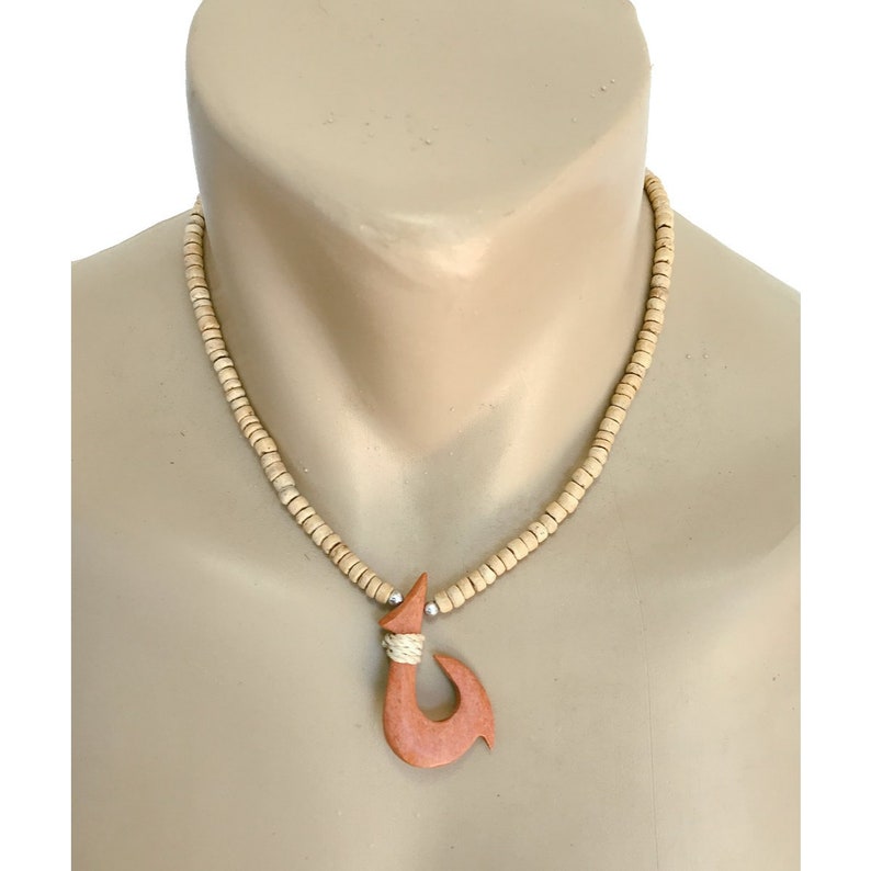 Hawaiian Jewelry Handmade Wood Fish Hook Coconut Shell Etsy