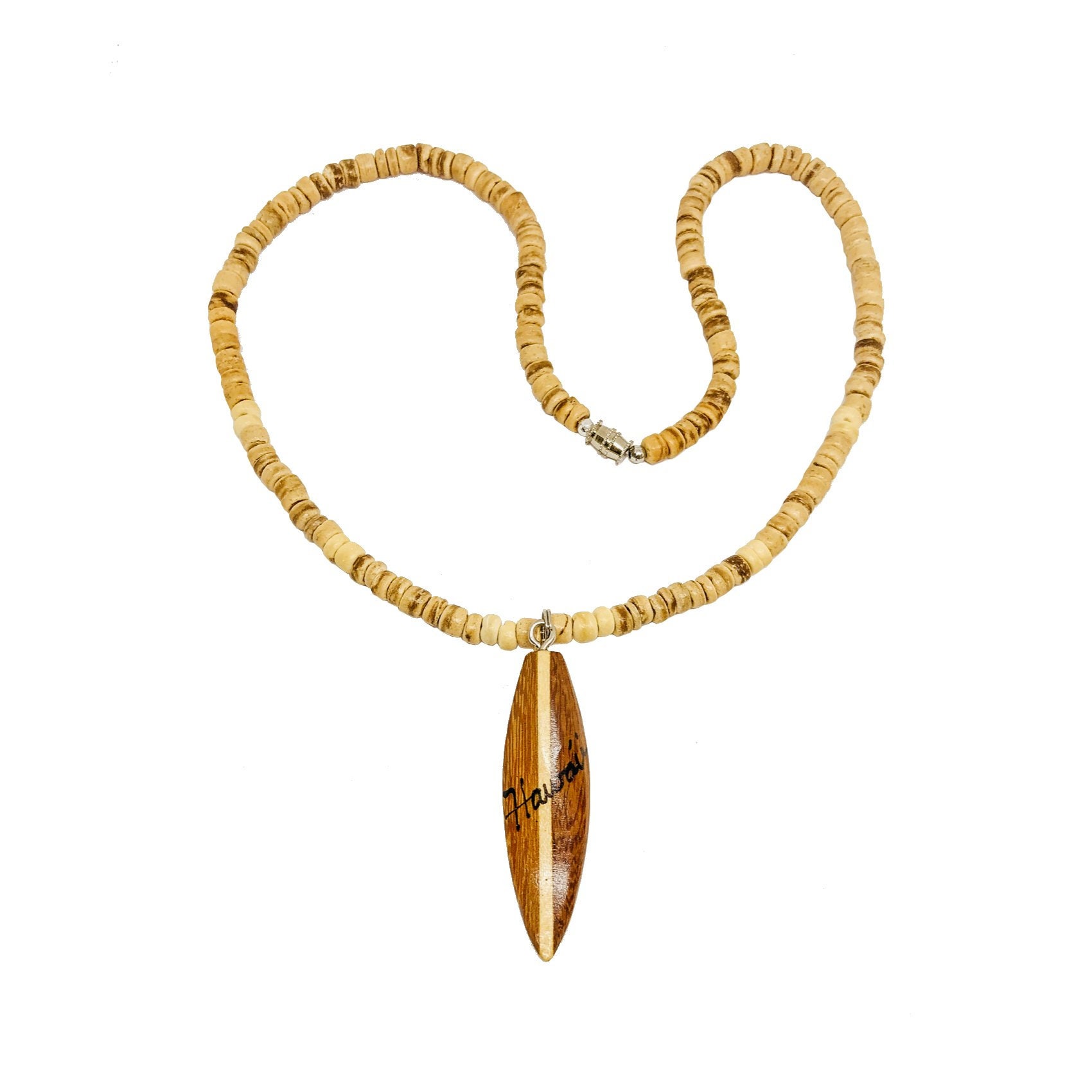 Hawaiian Bone Fish Hook Necklace with Coconut Beads | The Hawaii Store