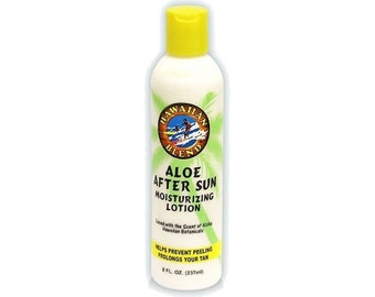 Hawaii Aloe After Sun Moisturizing Lotion By Hawaiian Blend 8 oz - Helps Prevent Peeling