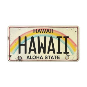 6in x 12in Vintage Hawaiian Embossed License Plate - Hawaii