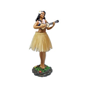 Hawaiian Leilani Hula Girl Dancing Dashboard Doll with Ukulele from Hawaii