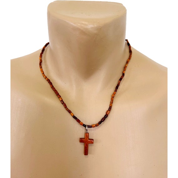 Willow wood cross necklace, 9th anniversary willow wood gift - Inspire  Uplift