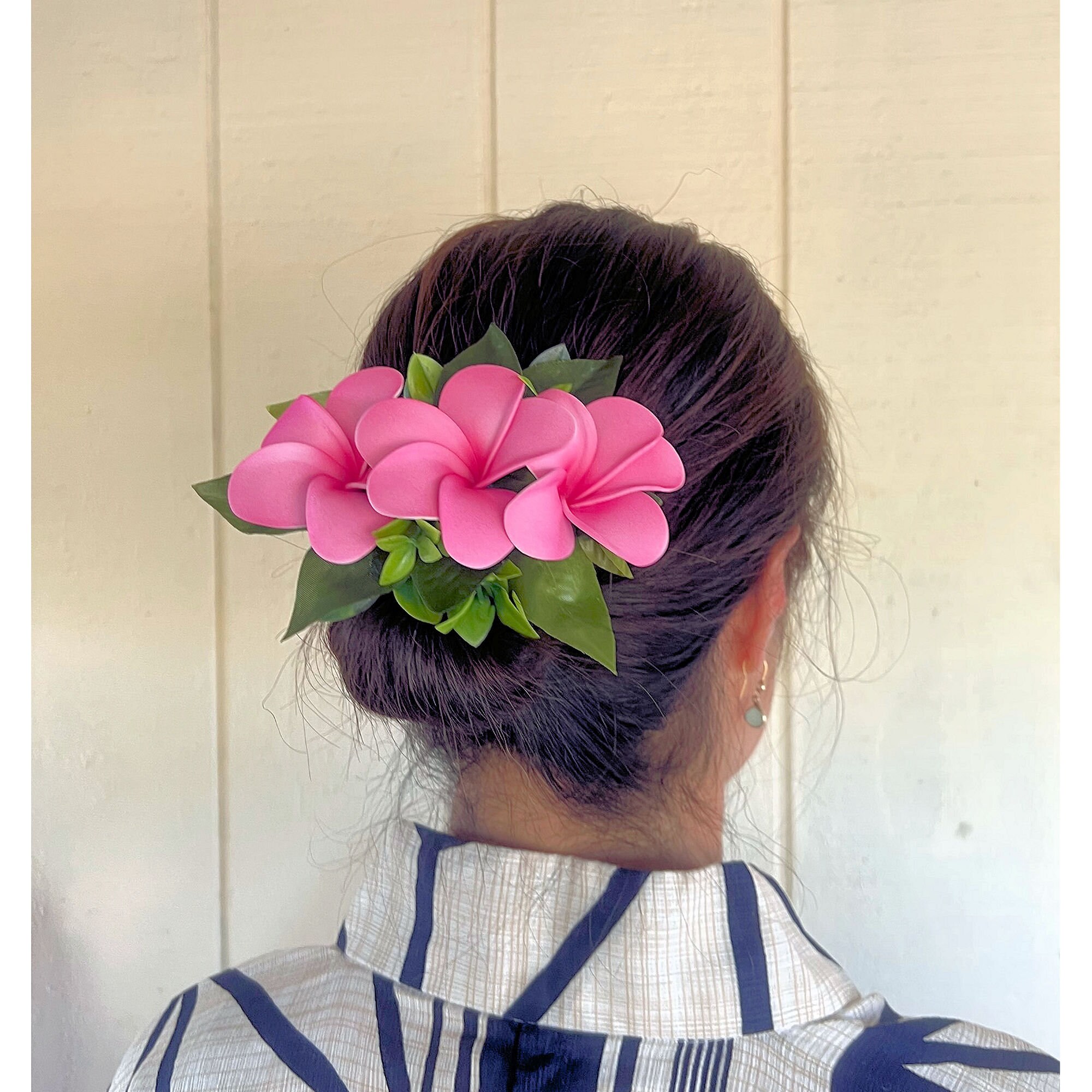 Hawaiian Hair Clip Foam Pink Plumeria Flower Cluster From Etsy