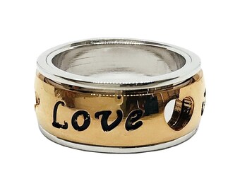 Spinner Ring Faith Love Hope Stainless Steel Spin Ring from Maui, Hawaii