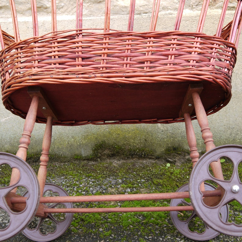 Vintage Wicker Doll Pram Wicker Baby Basket for Dolls French Etsy