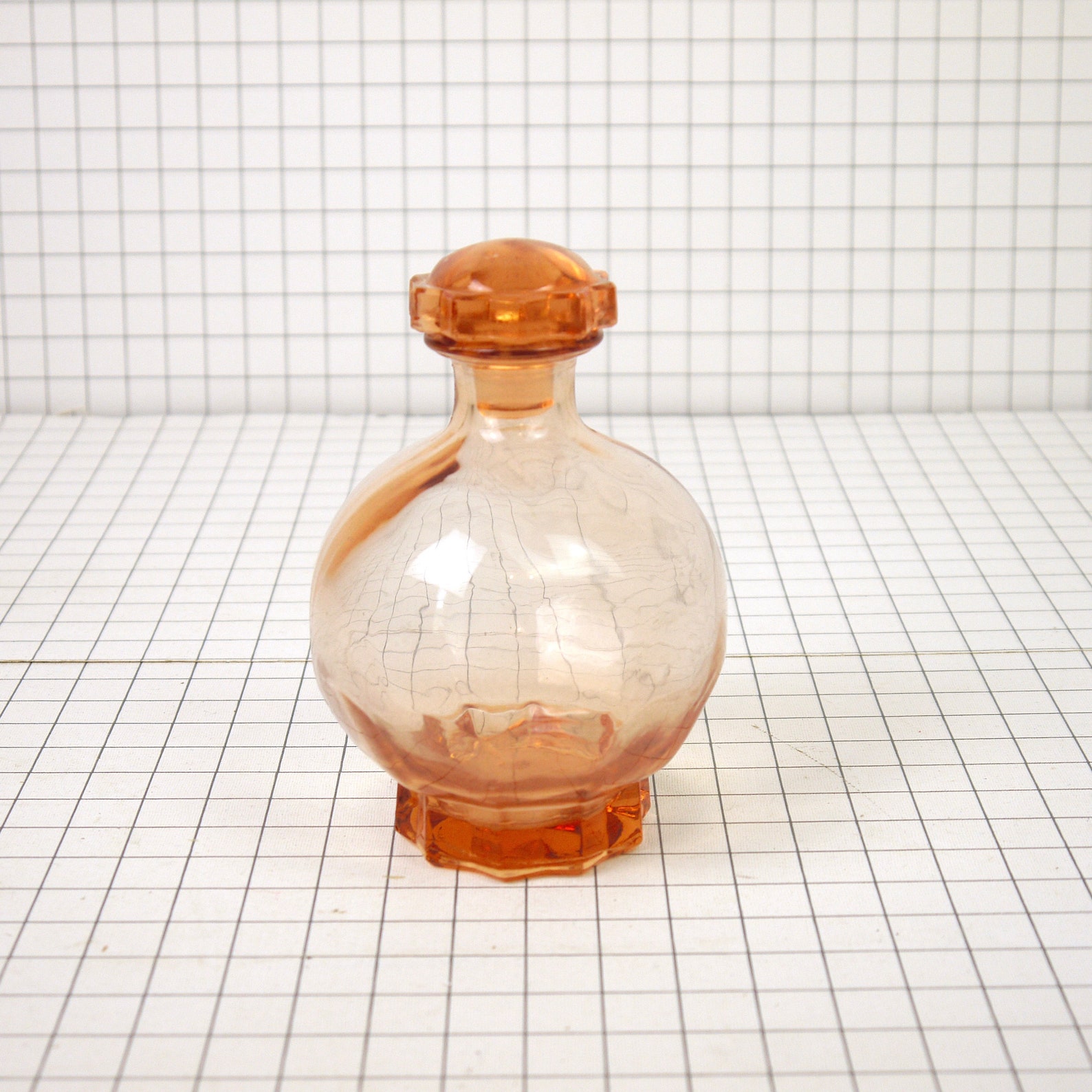Vintage pink depression glass Decanter Pink Glass liquor or Etsy