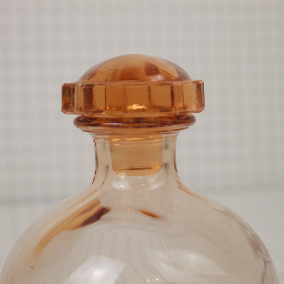 Vintage Pink Depression Glass Decanter Pink Glass Liquor or Etsy