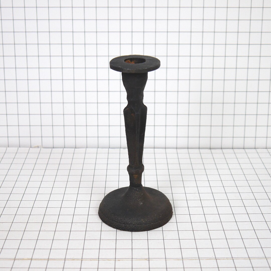 Vintage Cast Iron Candle Holder Black Cast Iron Candle Etsy