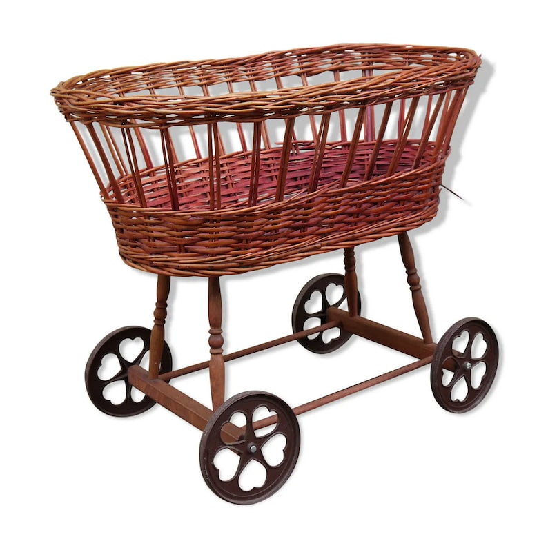 Vintage Wicker Doll Pram Wicker Baby Basket for Dolls French Etsy