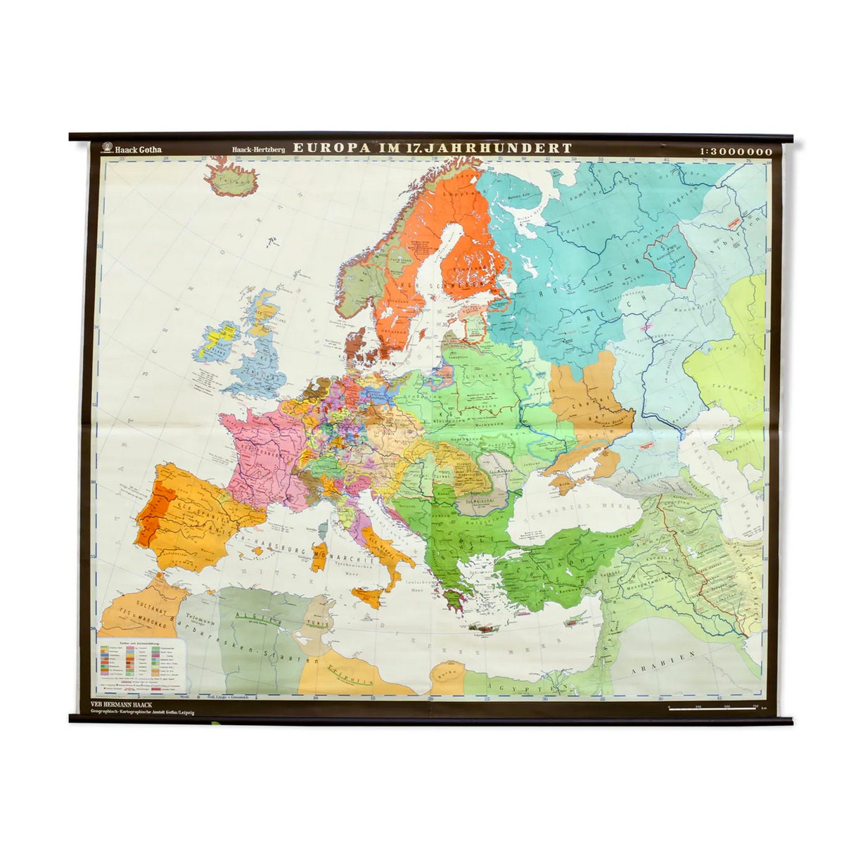 Grote Duitse Muur Kaart Van Europa In De 17E Eeuw Duitse - Etsy Nederland