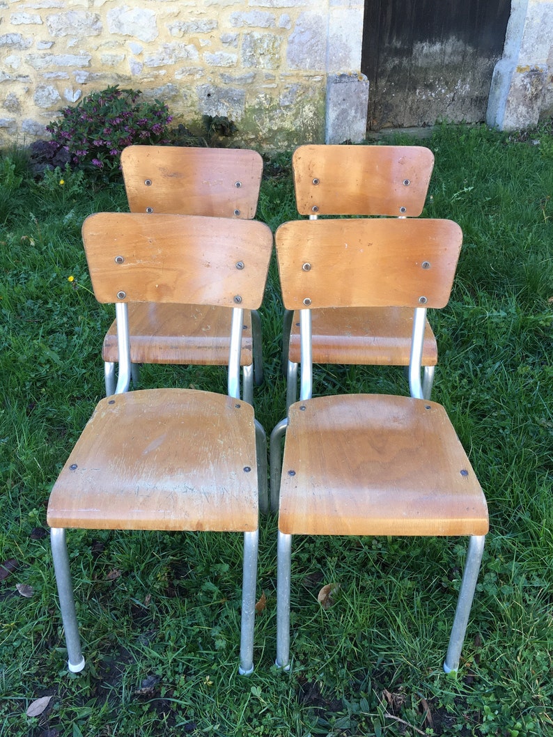 Vintage School Chair Vintage Wooden and Metal Kids Chair Etsy