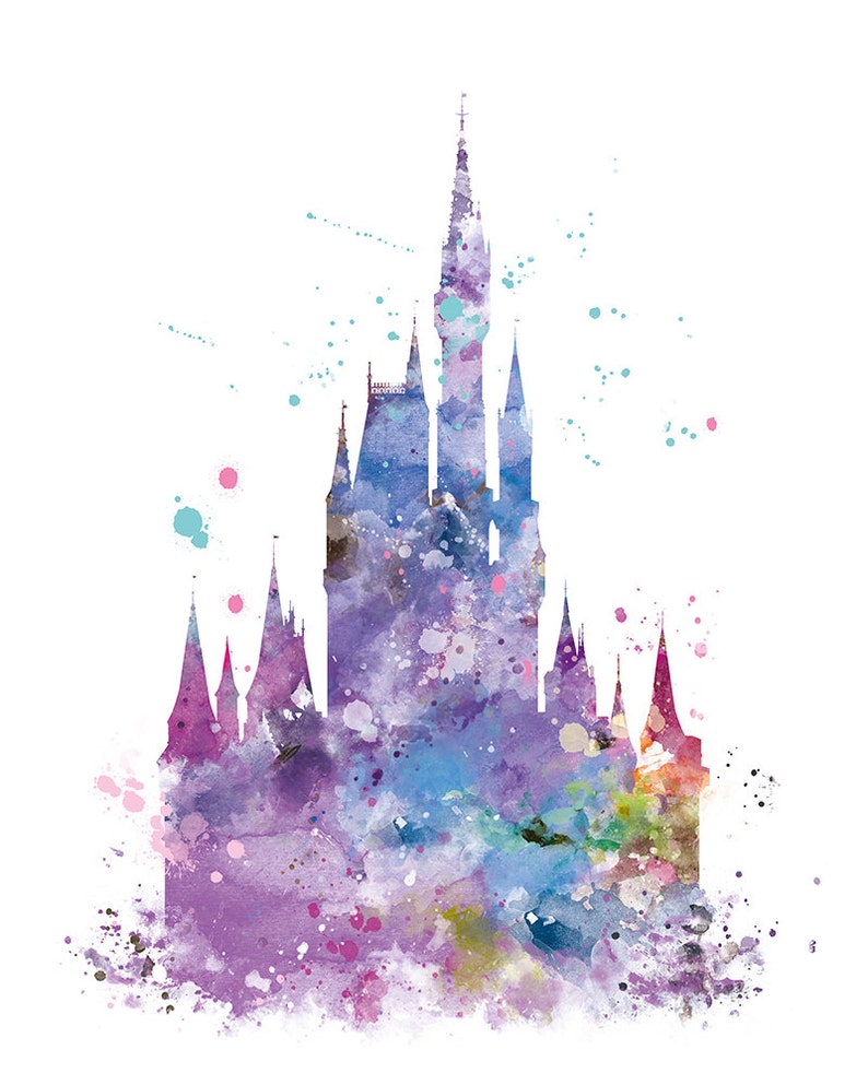 Download Cinderella Castle Watercolor Print Princess Castle Disney ...