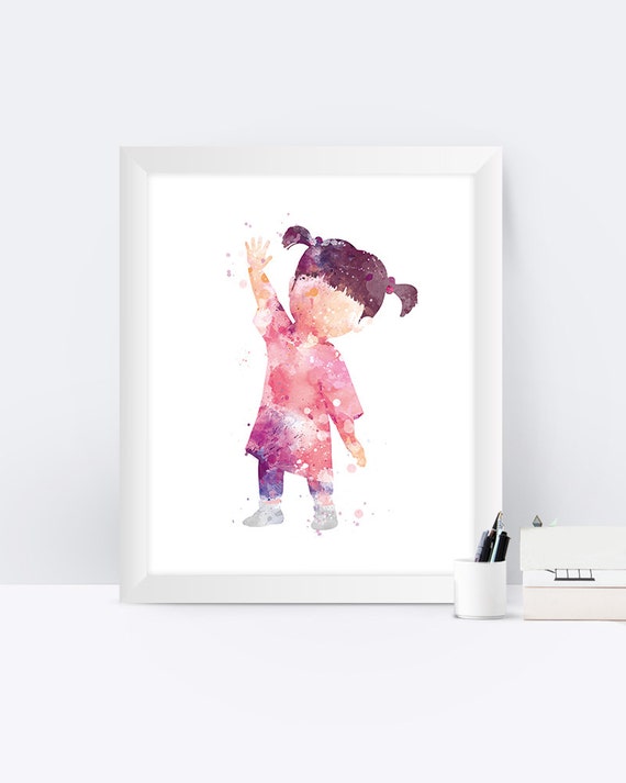 Boo Monsters Inc Art Print Boo Watercolor Monster S Inc Artwork Disney Wall Art Disney Printable Nursery Kids Room Decor Instant Download