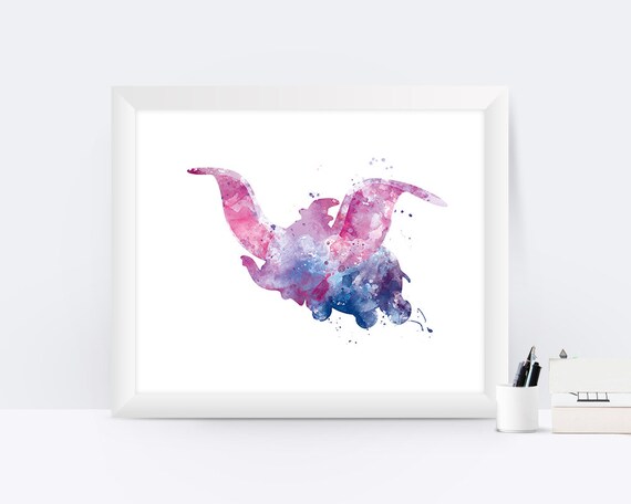 Dumbo Print Dumbo Flying Elephant Art Dumbo Poster Disney Etsy