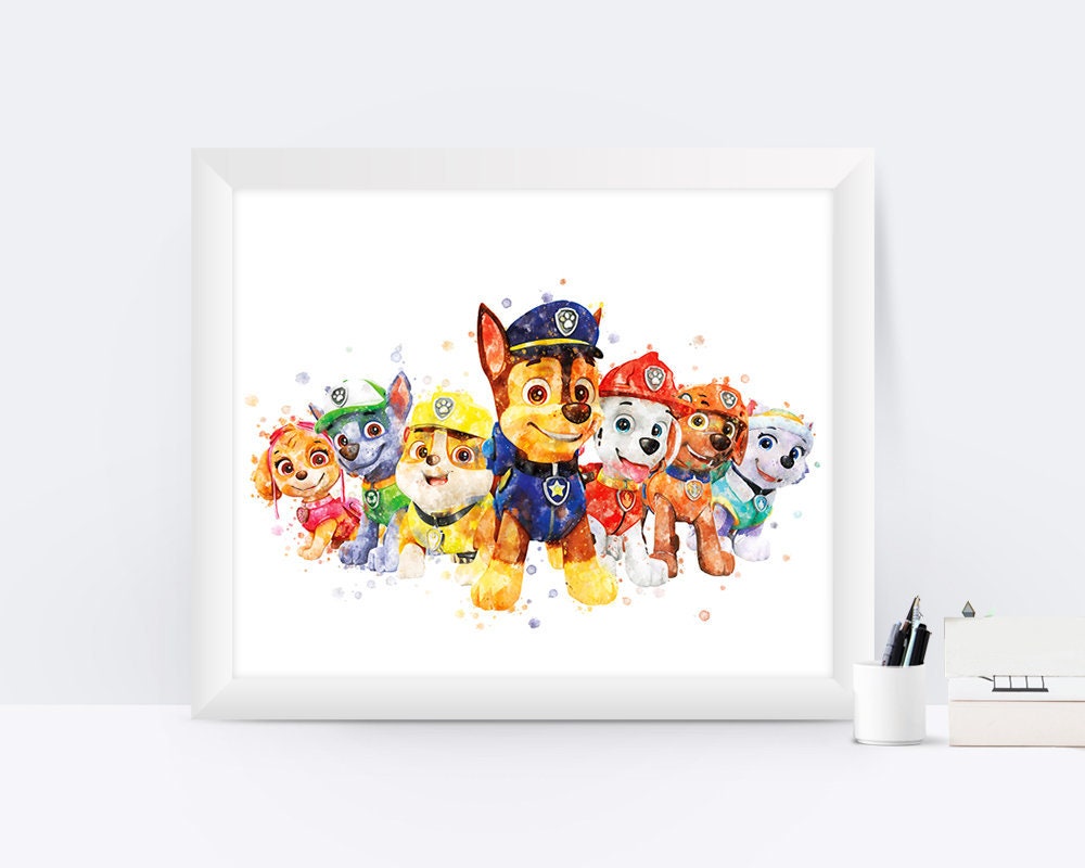 Paw Patrol Watercolor Printable Paw Patrol Watercolor Printable Art Paw