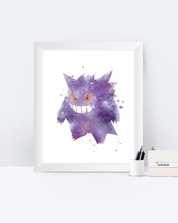 Pokemon Gengar Print Art Pokemon Pokemon Gehen Print Pokemon Etsy