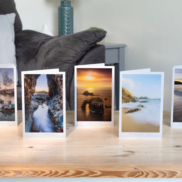 x5 Cartes de vœux paysage de Cornouailles Pack Deux