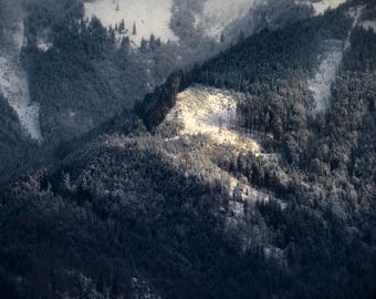 Mountain Snow Aglow Salzburg Photographic Print